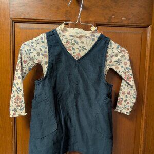 Toddler Corduroy jumper long sleeve top tights -- size 2T